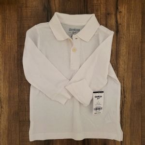 OshKosh Toddler long sleeve white polo shirt